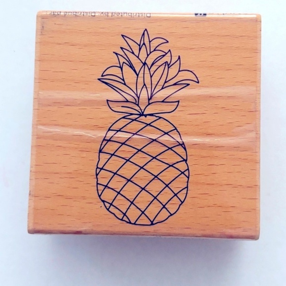Pineapple Rubber Stamp, Never Used, 2" x 2"